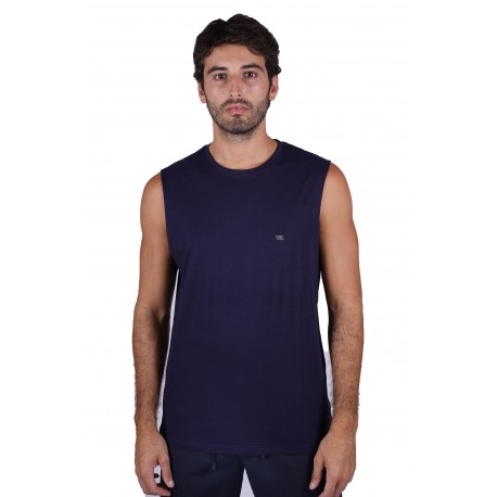 SLEEVELESS T-SHIRT WITH PATCH AND PIPNG OVER SIZE, S177