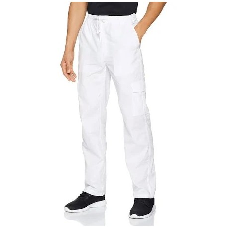 WORKER PANT (ALL WHITE) WITH POCKETS, M519TRIS